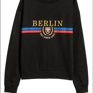 H&M Berlin black lightweight sweatshirt